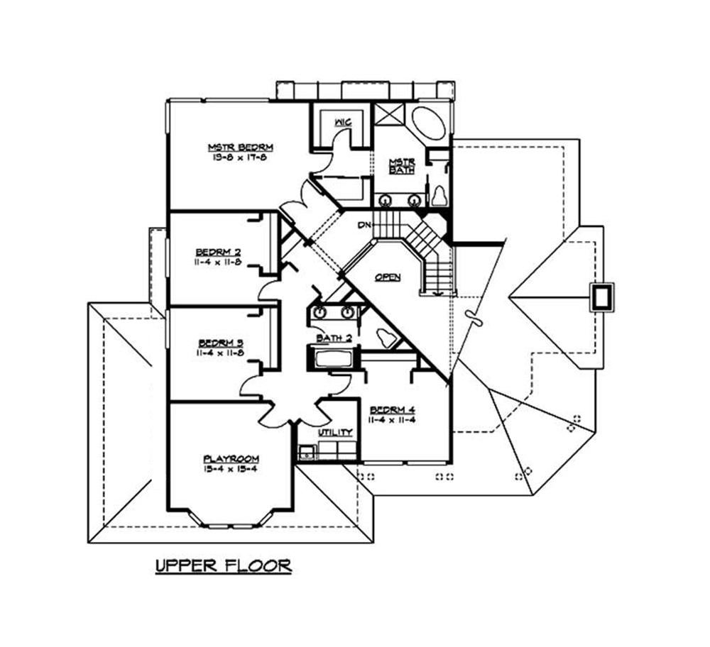 Floor Plan Second Story of Ranch Plan #115-1260